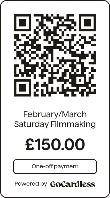 QR code for February/March Saturday Filmmaking Workshops payment
