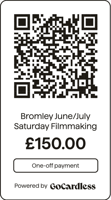 QR code for June/July Saturday Filmmaking Workshops payment