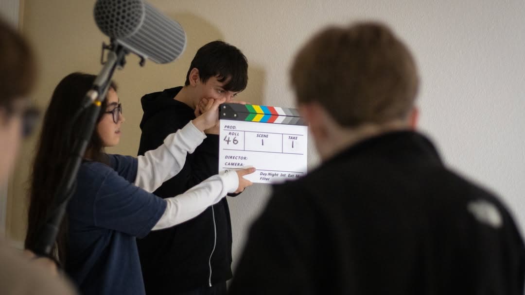 Students setting up equipment