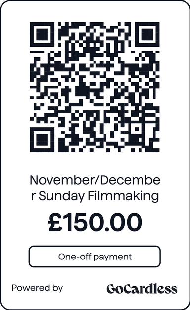 QR code for November/December Sunday Filmmaking Workshops Pay by bank transfer